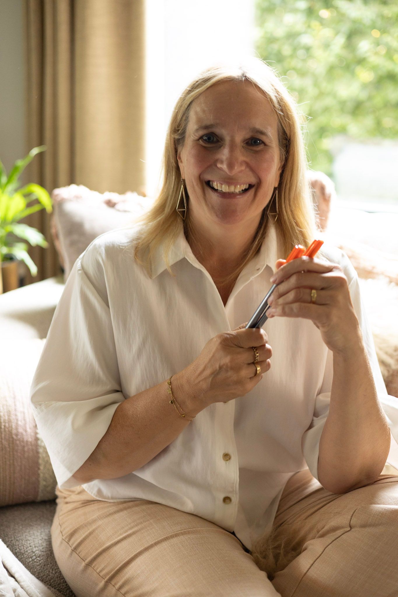 Portret van Martine in haar atelier